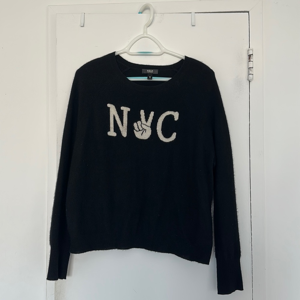 Aqua Cashmere NYC Sweater